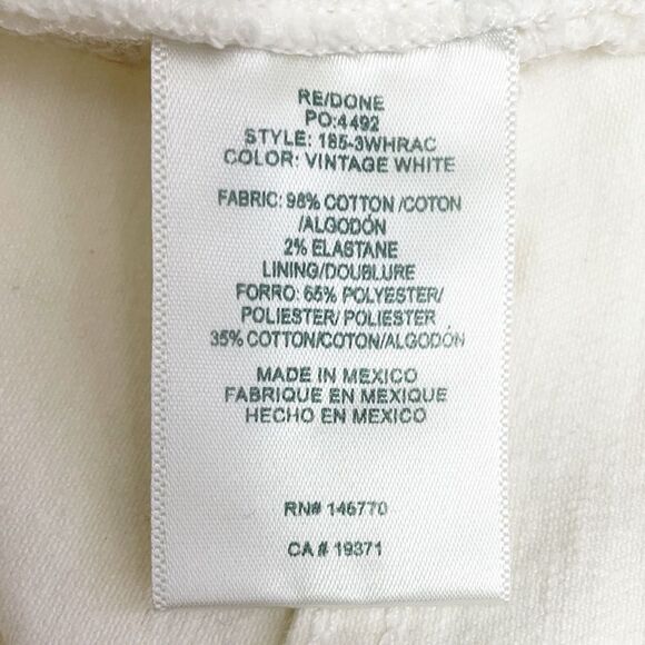 RE/DONE 90s High Rise Ankle Crop Raw Hem Jeans in Vintage White Size 26 | 2 - Picture 11 of 13